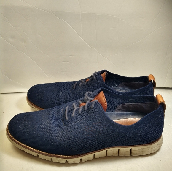 Cole Haan Zero Grand StitchLite Blue Wingtip Oxford Shoes Men’s sz 9.5M (C24947) - Picture 4 of 10